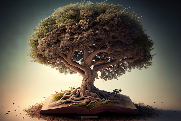 Il concetto di educazione piantando un albero della conoscenza Generative Ai