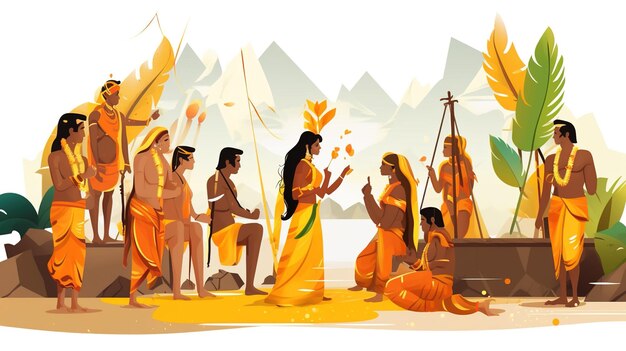 Il concetto di illustrazione di Happy Thaipusam o Thaipoosam saluto con celebrazione