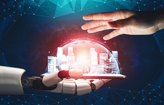 Il concetto di intelligenza artificiale del robot droide