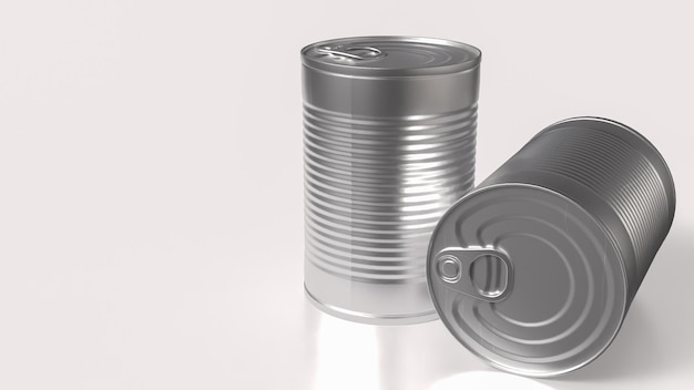 Il concetto di lattina di metallo per cibo o salute rendering 3D