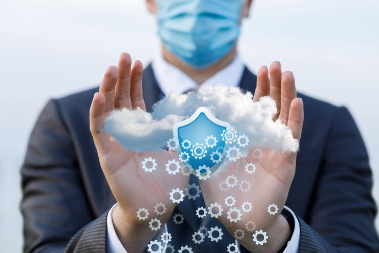 Foto il concetto di protezione delle informazioni e dei dati negli affari durante una pandemia