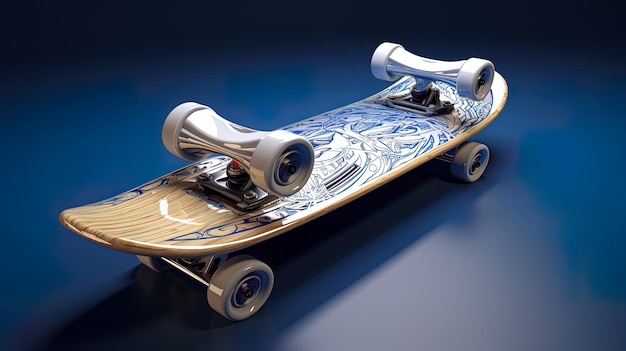 Il concetto di skateboard moderno 3D generato dall'AI