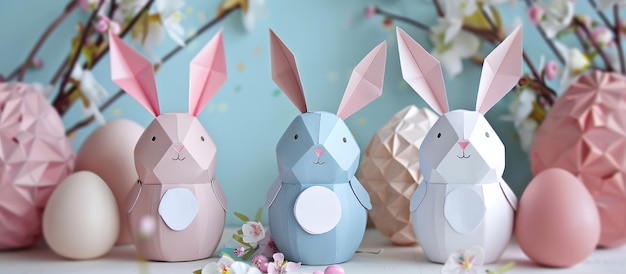 Il coniglietto di Pasqua, l'imballaggio di un uovo in carta, è un'idea tutta tua con un tema pasquale minimo.