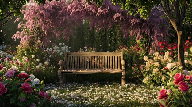 Il cortile posteriore è punteggiato da diversi fiori Bouquet giardino campo api vita tulipano vacanza buds gioia generato da AI