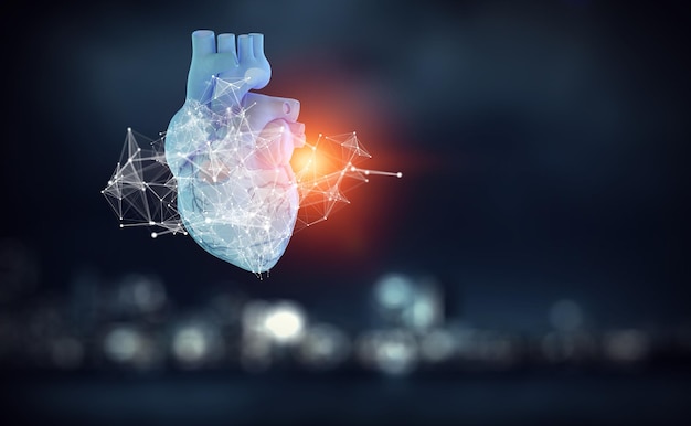 Il cuore come simbolo delle innovazioni in medicina. Tecnica mista