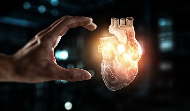 Il cuore come simbolo delle innovazioni in medicina. Tecnica mista