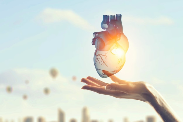 Il cuore come simbolo delle innovazioni in medicina. Tecnica mista