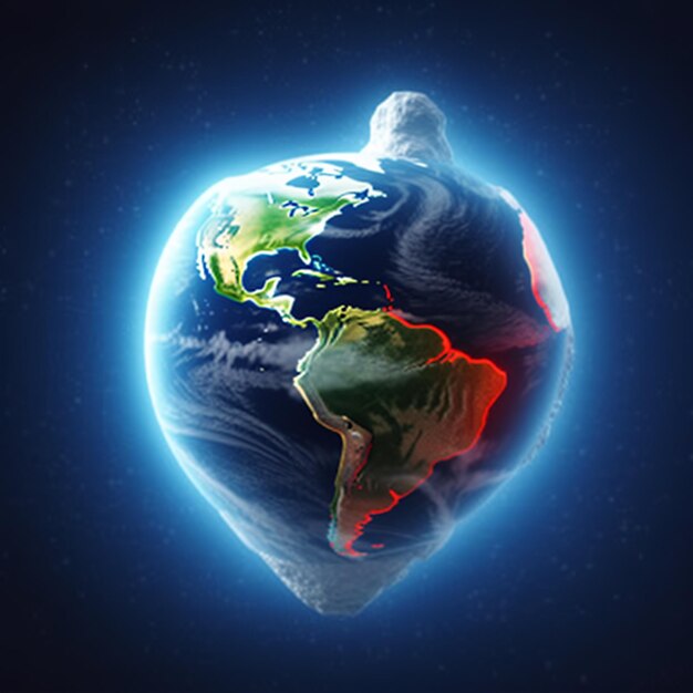 Il cuore umano della giornata mondiale del cuore batte con l'insegna del concetto di mappa del mondo