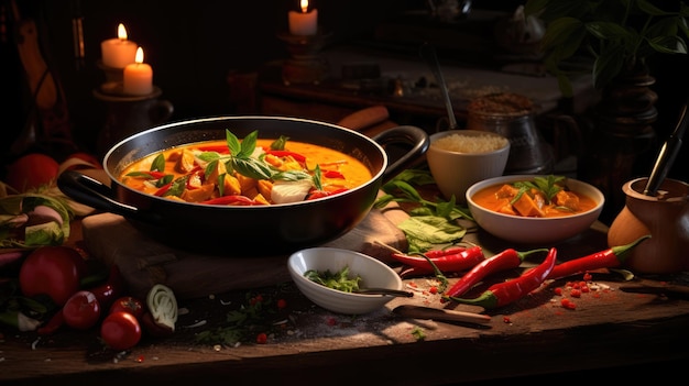 Il curry rosso è un piatto thailandese popolare