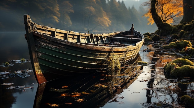 Il declino di una vecchia barca di legno
