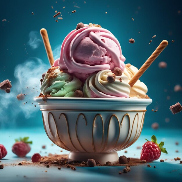 Il delizioso gelato premium è un dessert congelato realizzato con ingredienti di alta qualità e traditi