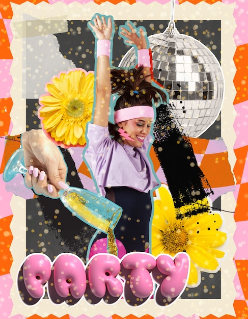 Il design del collage della fanzine Y2K