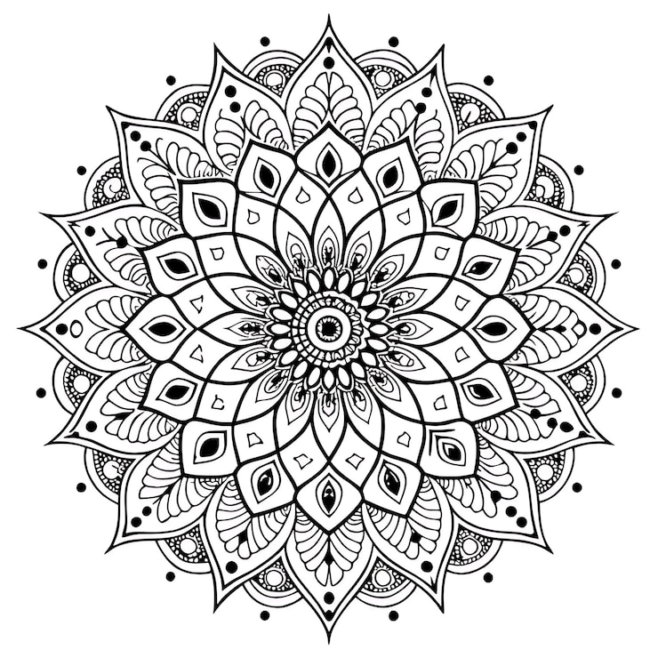 Foto il design intricato del mandala per la colorazione