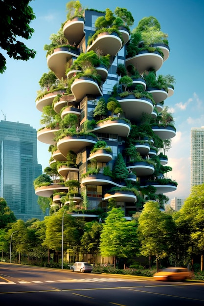 Il design urbano è verde con elementi eco-friendly Generativa AI Natura