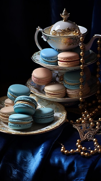 Il dessert reale è una deliziosa celebrazione di compleanno in panetteria con fiori.