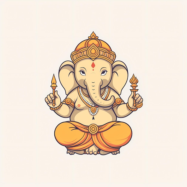 Il dio indù ganesha celebra il logo dell'illustrazione del manifesto dell'insegna della carta da parati del festival di lord ganesha