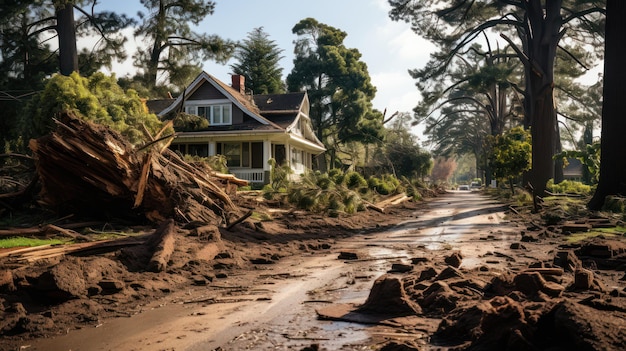 Il disastro naturale danneggia la casa