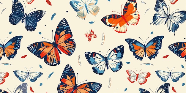 Il disegno senza cuciture delizioso per le farfalle