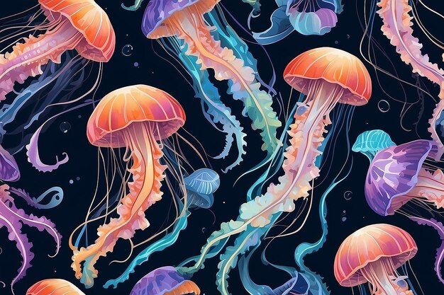 Il disegno senza cuciture delle meduse