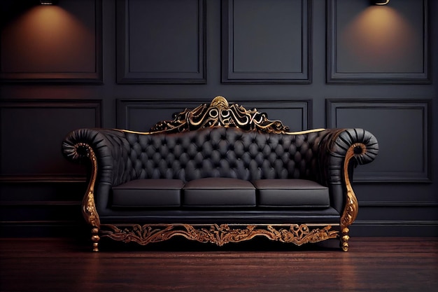 Il divano nero è uno stile classico.