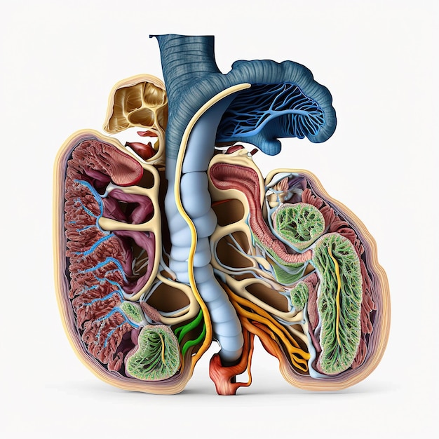 Il duodeno è un organo nell'addome umano IA generativa