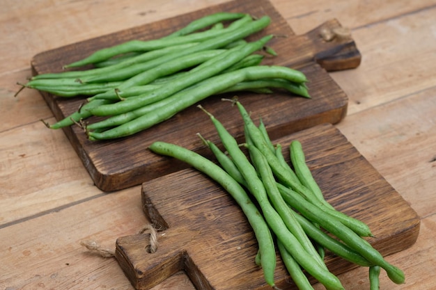 Il fagiolo verde è un tipo di legume che può essere consumato da varie cultivar di Phaseolus vulgaris. Buncis.
