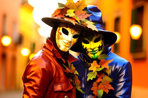 Il famoso carnevale della città di Venezia, in Italia