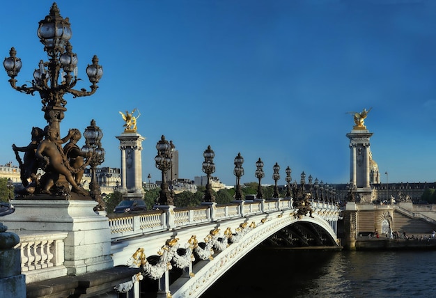 Il famoso ponte Alexandre III a Parigi Francia