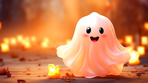 Il fantasma carino ha portato un tocco di fascino all'atmosfera inquietante della notte di Halloween