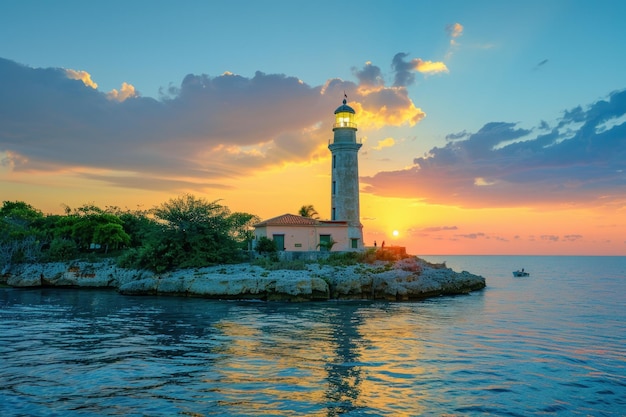 Il faro di una piccola isola