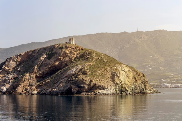 Il faro sull'isola di Andros Cicladi Europa Grecia