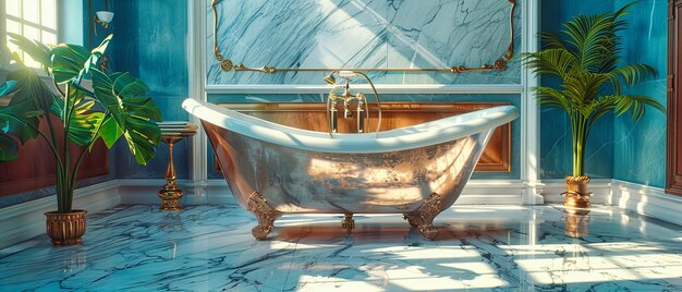 Il fascino della vasca da bagno d'epoca in un ambiente moderno Crea un ritiro di bagno senza tempo ed elegante