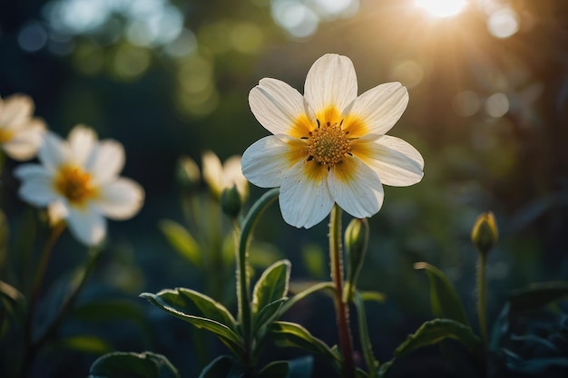 Il fiore brilla al mattino