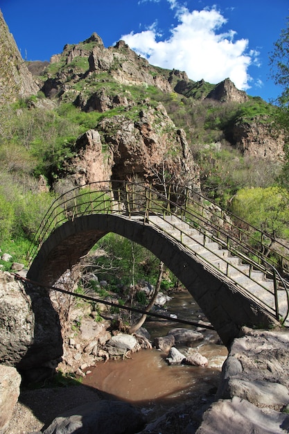 Il fiume nelle montagne del Caucaso dell'Armenia