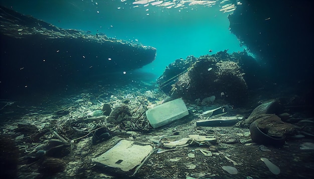 Il fondo dell'oceano è coperto di detriti IA generativa