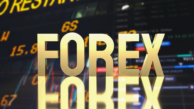 Il forex d'oro sul rendering 3d di sfondo aziendale