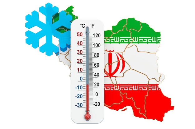 Il freddo estremo in Iran concetto di rendering 3D