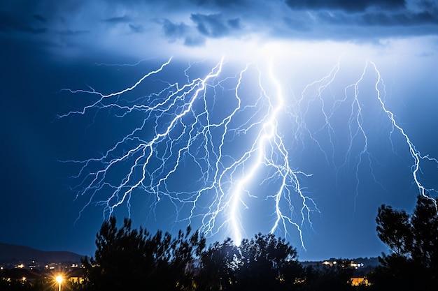 Il fulmine durante una forte tempesta