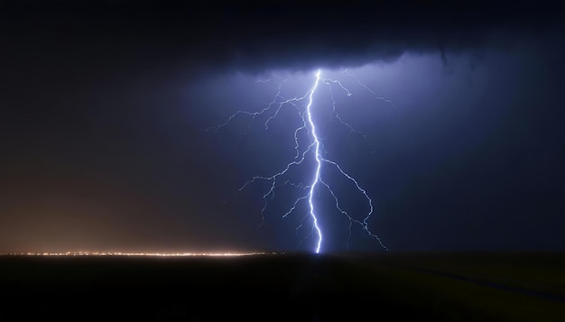 Il fulmine nel cielo notturno buio