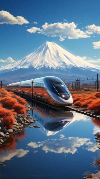 Il futuro Shinkansen con Fuji sullo sfondo