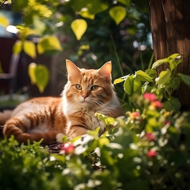 Il gatto in giardino