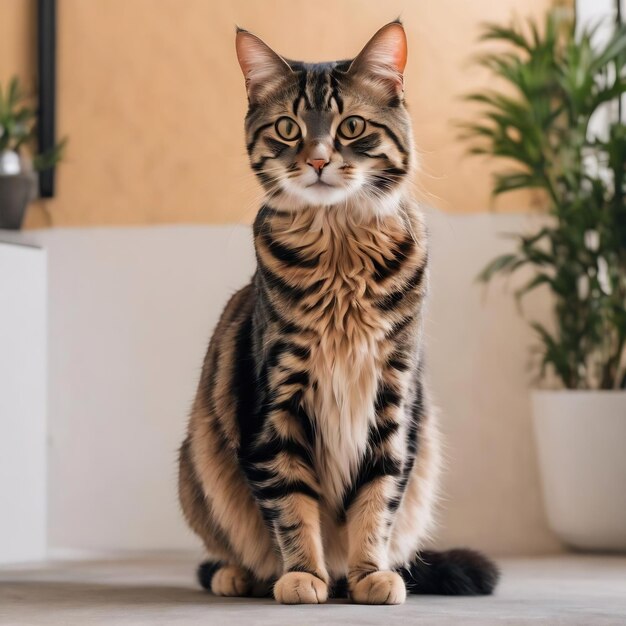 Il gatto su sfondo bianco