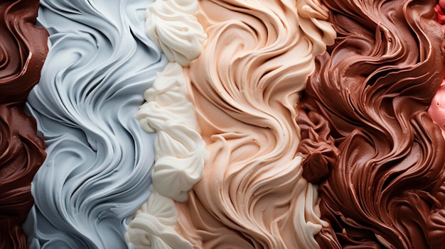 Il gelato ha texture diverse Focalizzazione selettiva