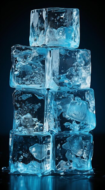 Il ghiaccio è freddo e blu AI generativo