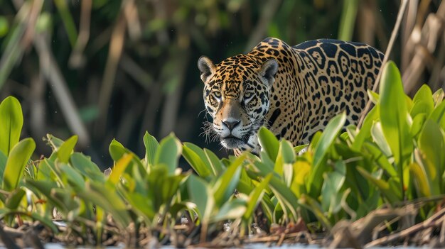 Il giaguaro americano alla caccia La natura selvaggia del Pantanal