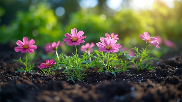 Il giardiniere sta piantando fiori.