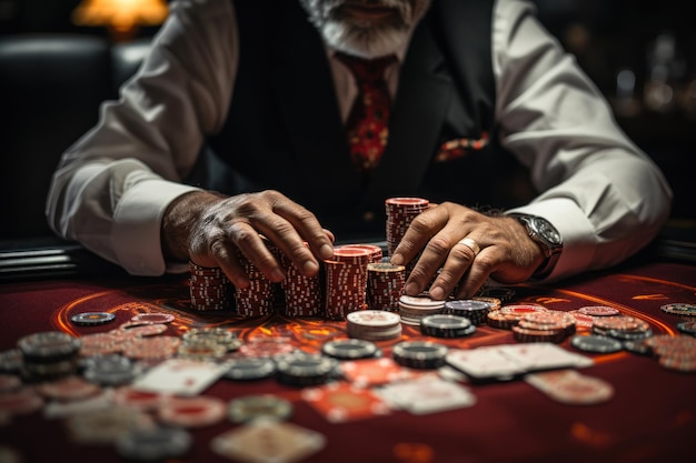 il giocatore di poker scommette allin generativa ai