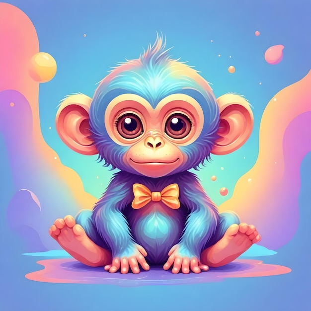 Il giocoso clip art di Baby Monkey distrae deliziosamente con la dolcezza