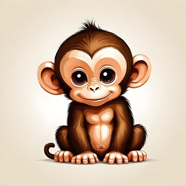 Il giocoso clip art di Baby Monkey distrae deliziosamente con la dolcezza