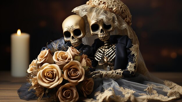 Il giorno degli sposi morti creato con la tecnologia dell'intelligenza artificiale generativa